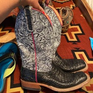 Anderson Bean Black Caiman Boots